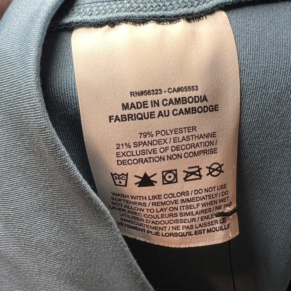 Nike One Dri-Fit Mid Rise Full Length Leggings Smokey Blue Teal Athletic NEW XXL - Picture 10 of 10